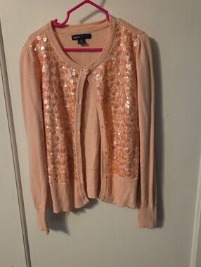 GAP Peach Sequin-Front Women's Cardigan